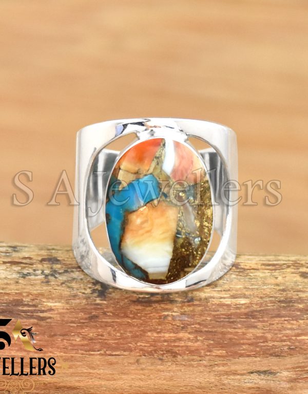 Oyster Turquoise Ring, 925 Sterling Silver Ring, Handmade Jewelry