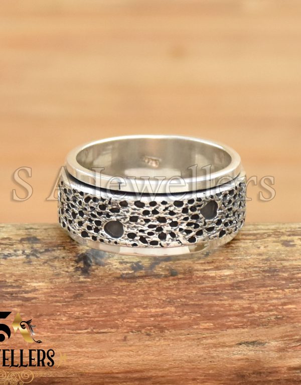 Spinner Band Ring, 925 Sterling Silver Ring, Textured Ring