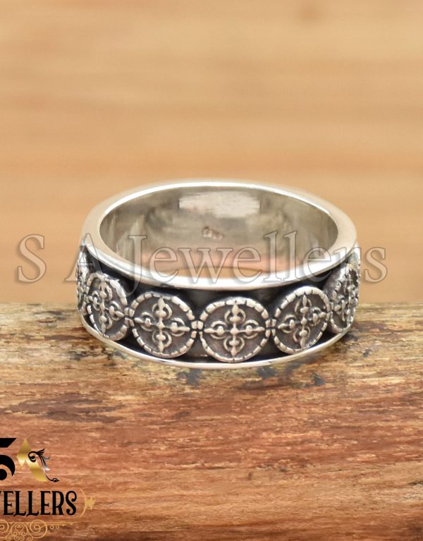 Spinner Band Ring, 925 Sterling Silver Ring, Textured Ring