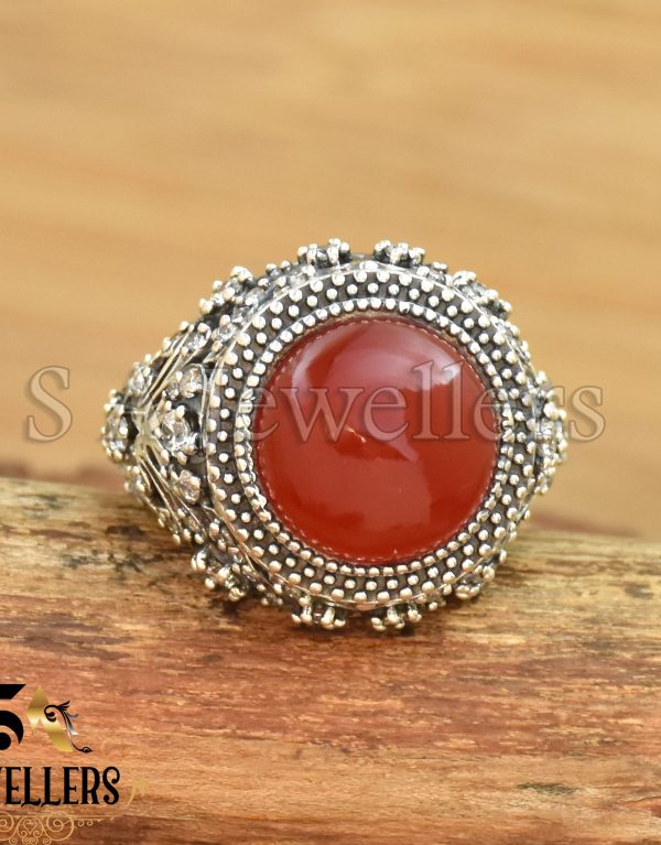 Red Onyx Ring, 925 Sterling Silver Ring, Boho Ring,