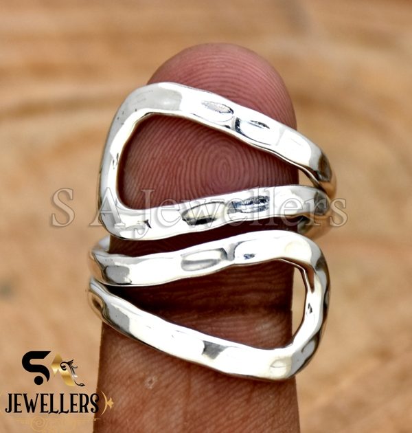 Wrapround 925 Sterling Silver Wire Ring, Handmade Ring