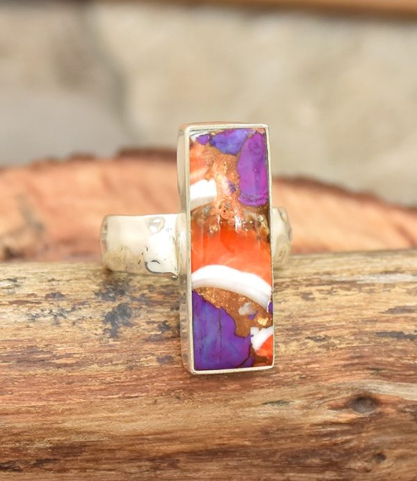 Pink Oyster Turquoise Ring, 925 Sterling Silver Ring, Handmade Ring,