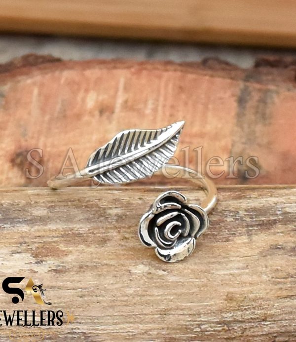 Leaf & Flower Ring, 925 Sterling Silver Ring, Handmade Ring, Gift For Her