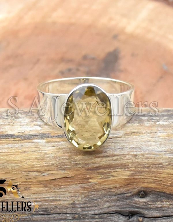 Natural Citrine Ring, Faceted Ring, 925 Sterling Silver Ring, Gift For Her