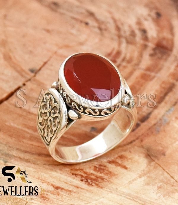 Carnelian Ring, 925 Sterling Silver Ring, Gemstone Ring, Handmade Jewelry