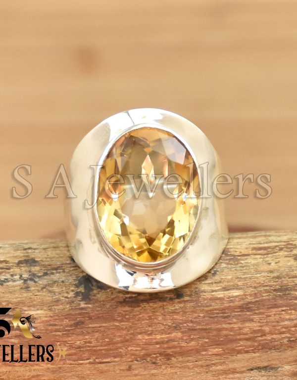 Natural Faceted Citrine Ring, 925 Sterling Silver Ring, Handmade Ring,