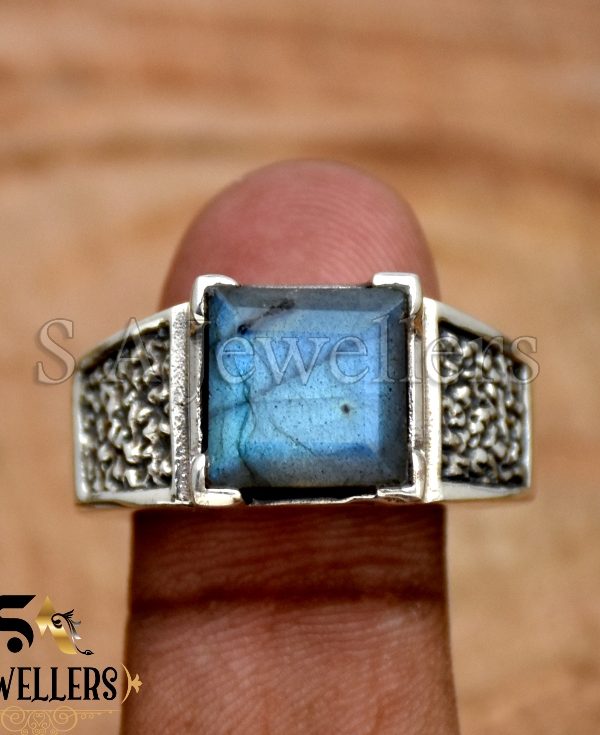 Labradorite Men's Ring, 925 Sterling Silver Ring,