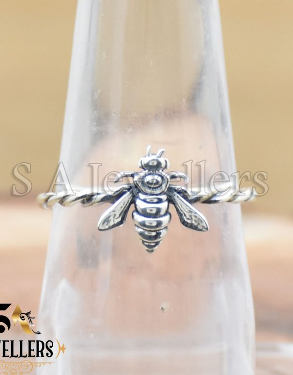 Stackable Bee Ring, Honey Bee Stacking Ring, 925 Sterling Silver Ring