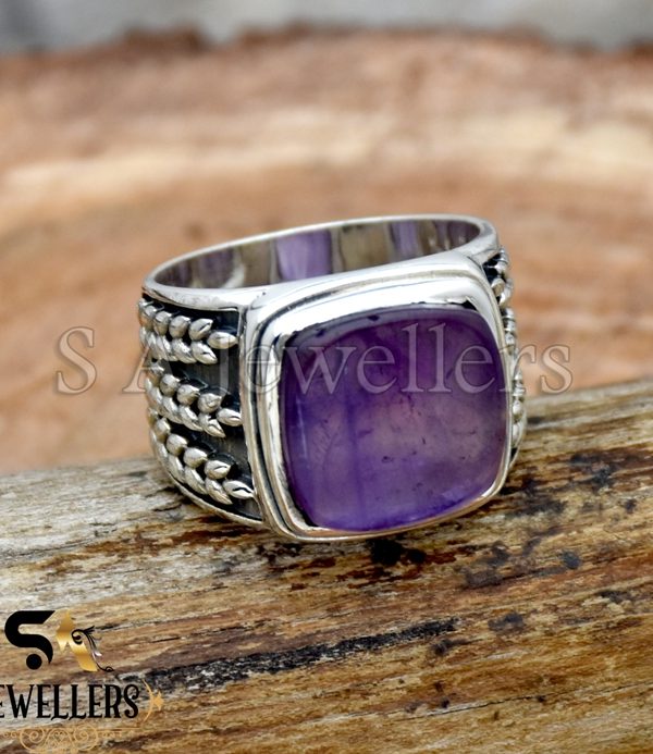 Amethyst Men's Ring, 925 Sterling Silver Ring, Gift For Her