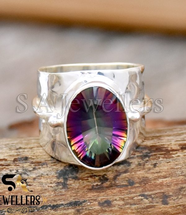 Mystic Topaz Ring, 925 Sterling Silver, Handmade Ring, Gift For Her