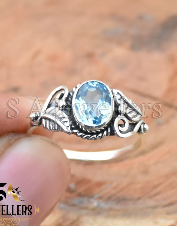 Green Copper Turquoise Ring, 925 Sterling Silver, Handmade Leaf Ring