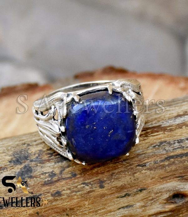 Natural Lapis Lazuli Ring, 925 Sterling Silver Ring, Prong Ring, Gift For Her