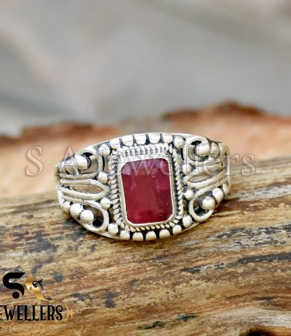Indian Ruby Ring, 925 Sterling Silver Ring, Women's Ring, Gift For Her