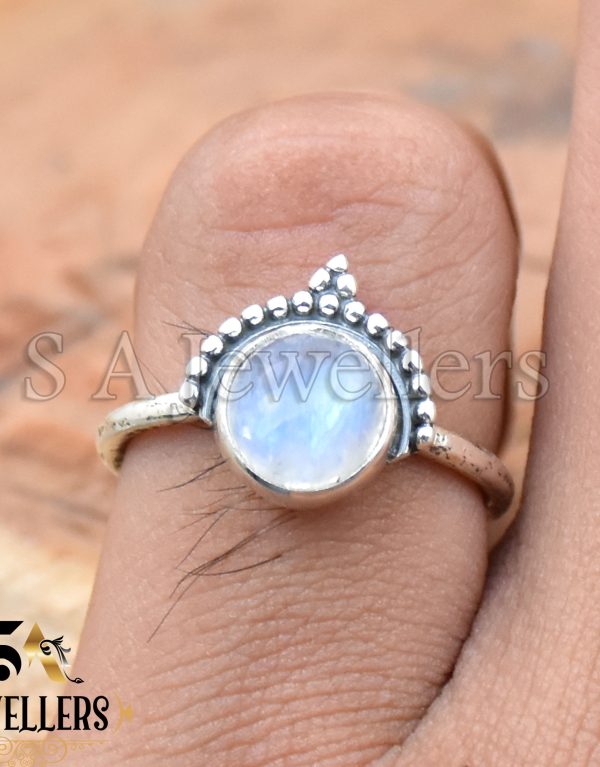 Rainbow Moonstone Ring, 925 Sterling Silver, Handmade Ring, Gift For Her