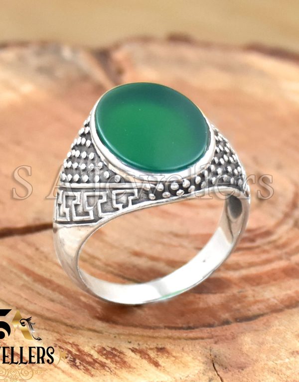 Green Onyx Ring, 925 Sterling Silver Ring, Statement Ring, Gift For Her