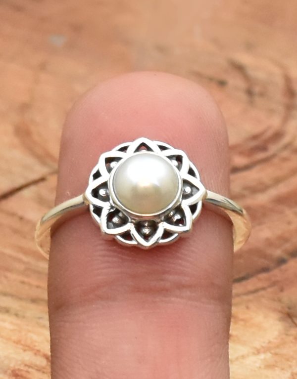 Pearl Ring, 925 Sterling Silver Ring, Handmade Ring,