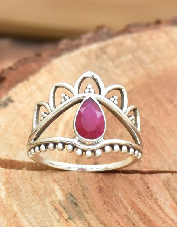 Indian Ruby Ring, 925 Sterling Silver Ring, Handmade Ring,