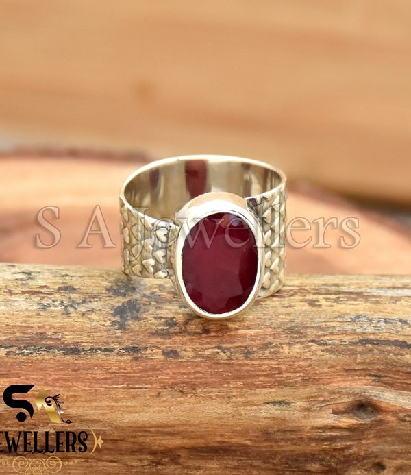 Indian Ruby Ring, 925 Sterling Silver, Ruby Ring for girl