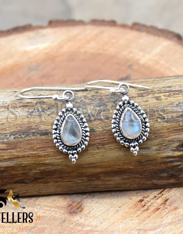 Moonstone Earring, 925 Sterling Silver Earring, Dangle Drop Earring