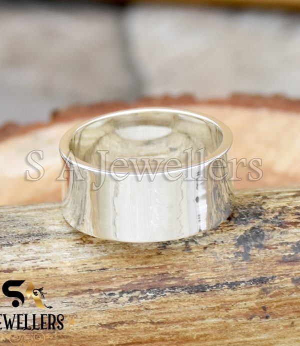 8 mm Silver Band, 925 Sterling Silver Ring, Wide Band Ring, Solid Ring, Plain Ring