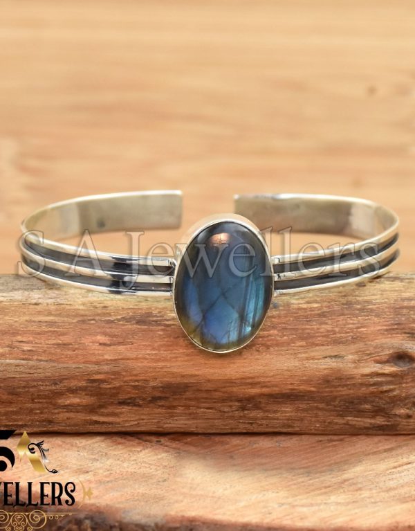 Labradorite Bracelet Gemstone, 925 Sterling Silver Bracelet Jewelry For Gift,