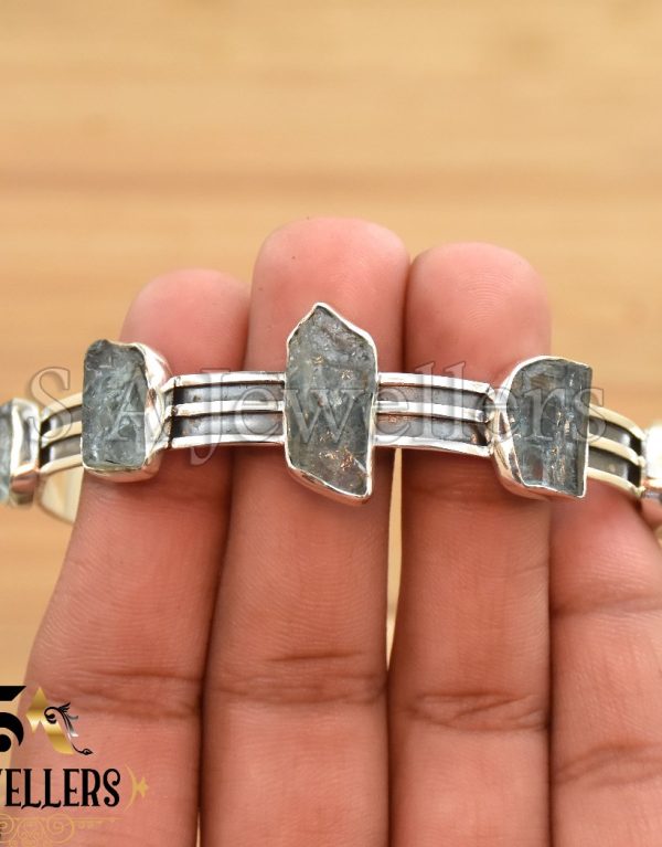 Aquamarine Bracelet, 925 Sterling Silver Bracelet, Handmade Bracelet,
