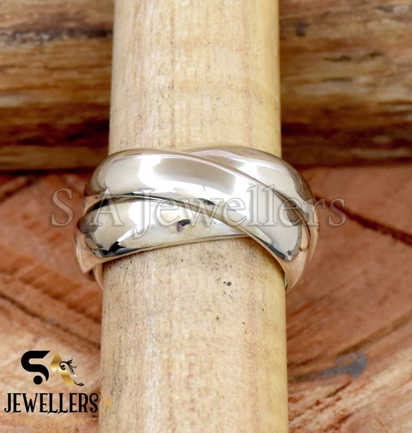 925 Sterling Silver, 5 MM Triple Band Ring, Interlocked Ring, Rolling Ring