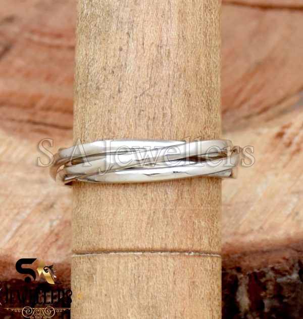 925 Sterling Silver, 2 MM Four Band Ring, Interlocked Ring, Rolling Ring