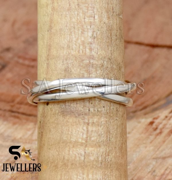 925 Sterling Silver, 2 MM Triple Band Ring, Interlocked Ring, Rolling Ring
