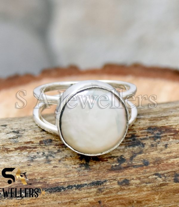 Fresh Water Pearl Ring, 925 Sterling Silver Ring, 12mm Pearl Ring
