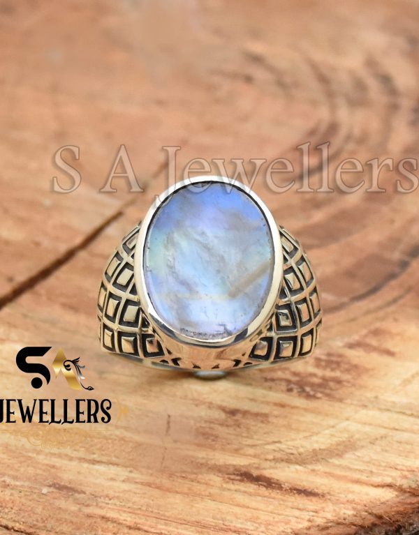 Labradorite Men's Ring, 925 Sterling Silver Ring, Statement Ring, Gift For Her