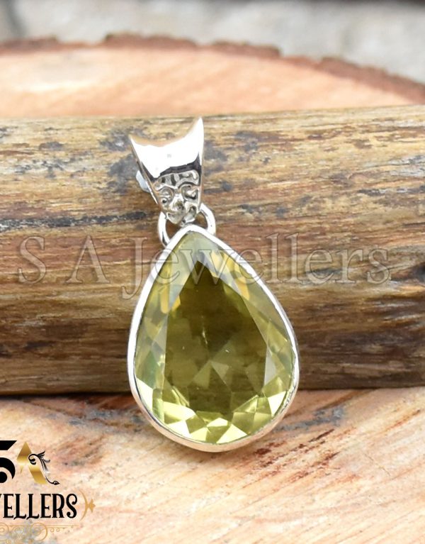 Lemon Quartz Pendant, 925 Sterling Silver Pendant, Handmade Pendant, Gift For Her