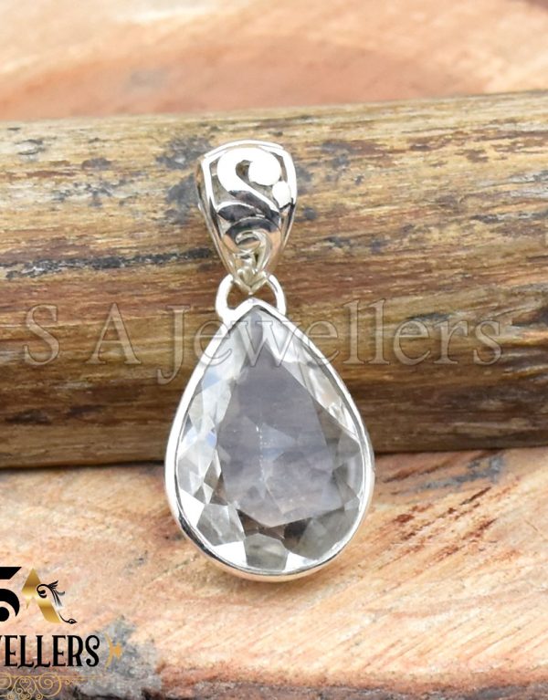Crystal Quartz Pendant, 925 Sterling Silver Pendant, Crystal Pendant, Gift For Her