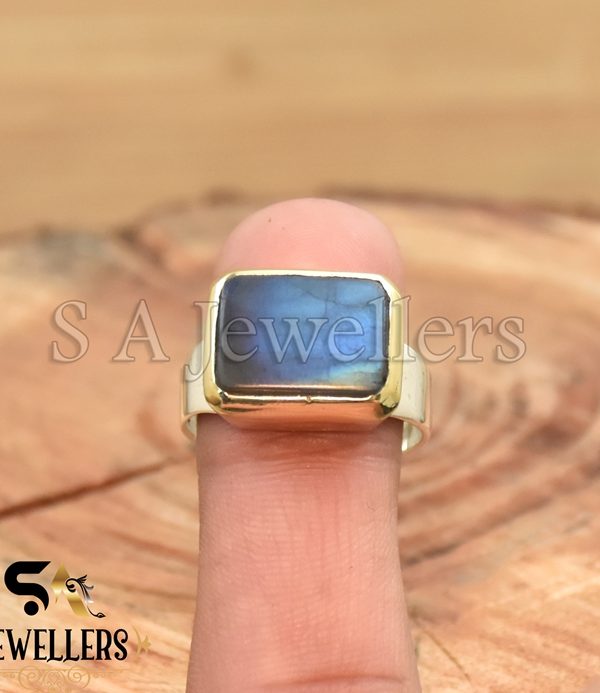 Labradorite Ring, 925 Sterling Silver Ring, Tow Tone Ring