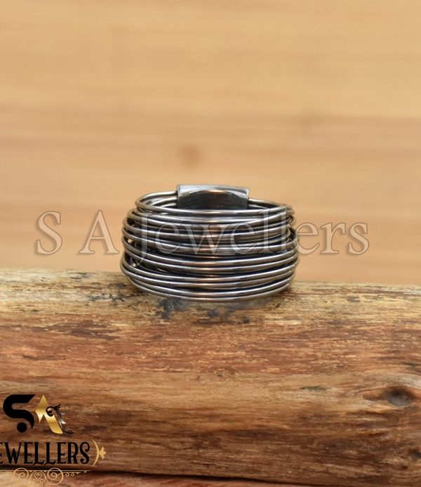Multi Layer Silver Wire Rings, Handmade Wrap Ring, 925 Sterling Silver