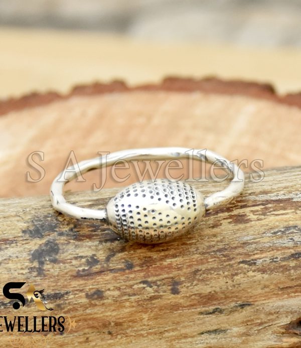 Rugby Ball Silver Ring, 925 Sterling Silver Ring, Gift For Women
