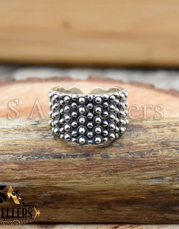 Solid Silver Dots Ring, Modern Design Ring, Adjustable Ring, Handmade Ring, 925 Sterling Silver