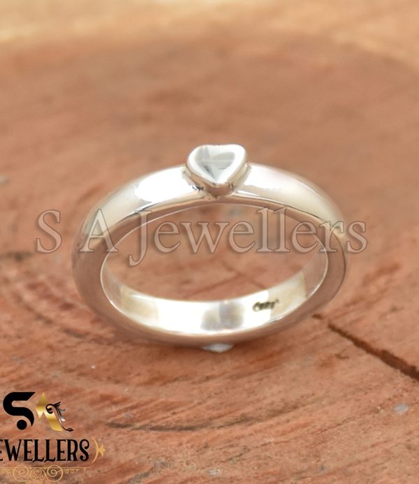 925 Sterling Silver Heart Ring, Handmade Silver Ring,