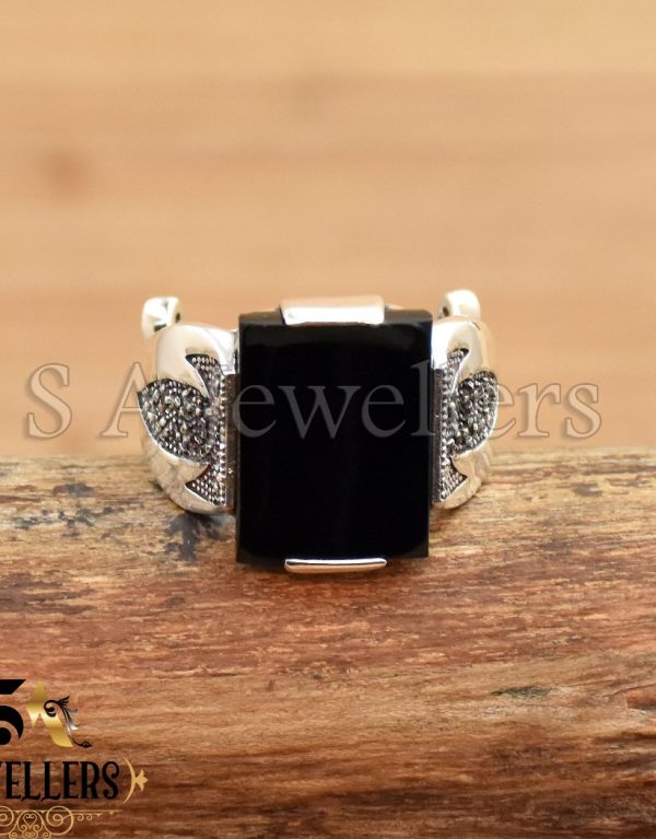 Black Onyx Men's Ring, 925 Sterling Silver Ring, Handmade Jewelry,