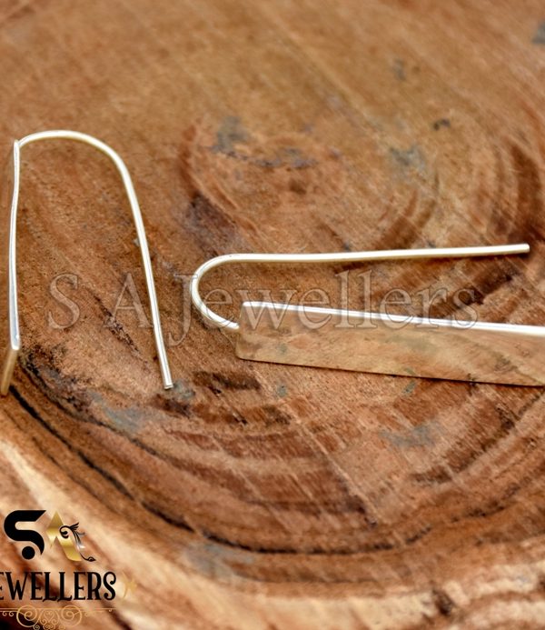 925 Sterling Silver Earring, Rectangular Drop Earrings, Gift For Women's