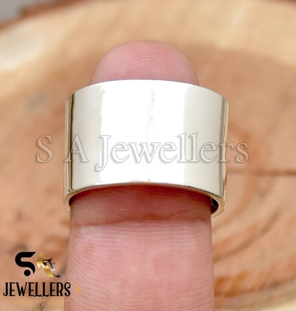 925 Sterling Silver Band Ring, Handmade Wide Band Ring