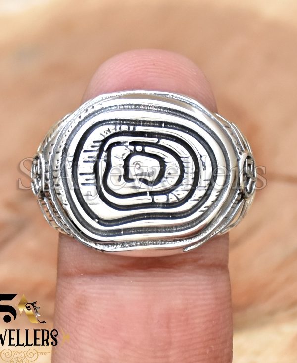 Oxidized Spiral Ring, Solid Textured Ring, 925 Sterling Silver Ring,