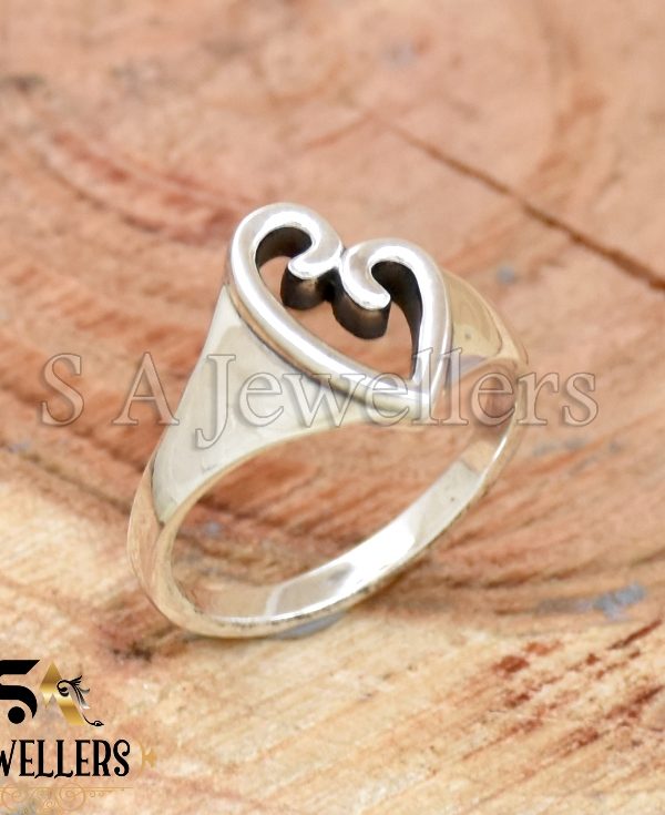 Mother's Love Heart Ring, 925 Sterling Silver Ring, Handmade Ring,