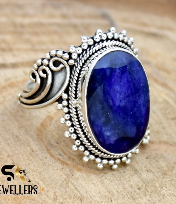 Blur Sapphire Ring, 925 Sterling Silver Ring, Designer Ring For Women's