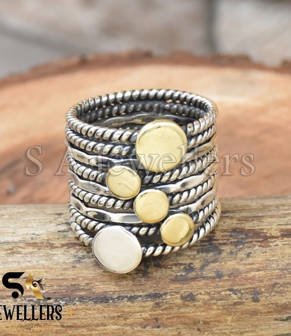925 Sterling Silver Ring, Handmade Ring, Tow Tone Ring