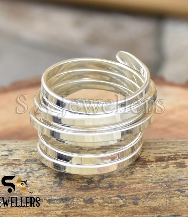 Handmade Wraparound Wire Ring, 925 Sterling Silver Ring,