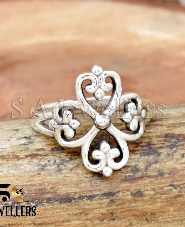 925 Sterling Silver Ring, Floral Ring, Handmade Jewelry Ring,