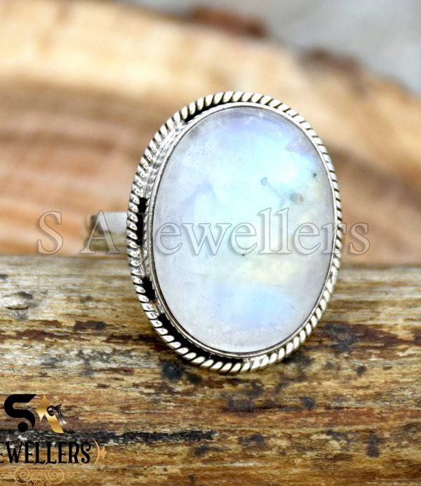 Natural Moonstone Ring, 925 Sterling Silver Ring, Gift For Her, Band Ring