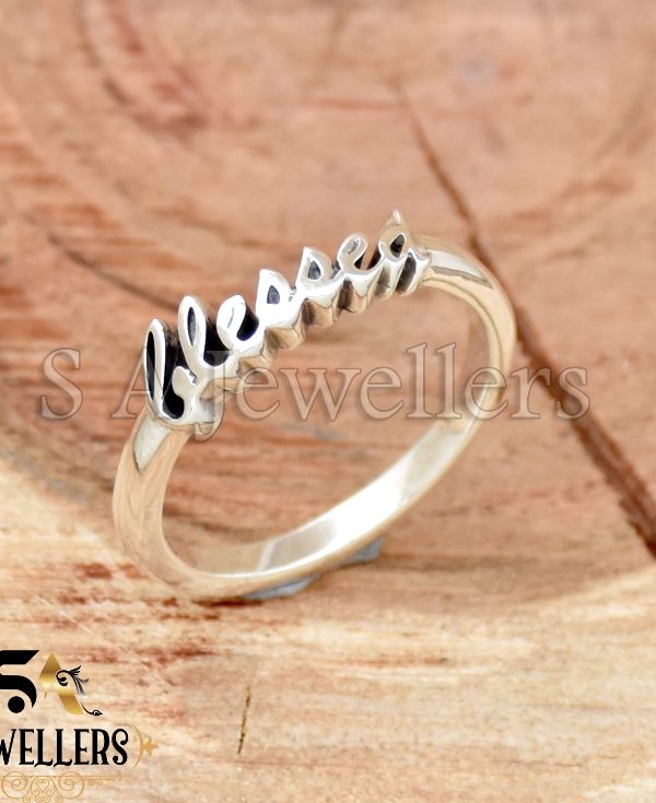 Blessed Ring, 925 Sterling Silver Ring, Handmade Ring, Cursive Blessed Ring