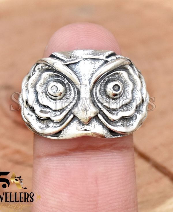 Owl Silver Ring, Solid 925 Sterling Silver Owl Ring, Handmade Silver Ring,